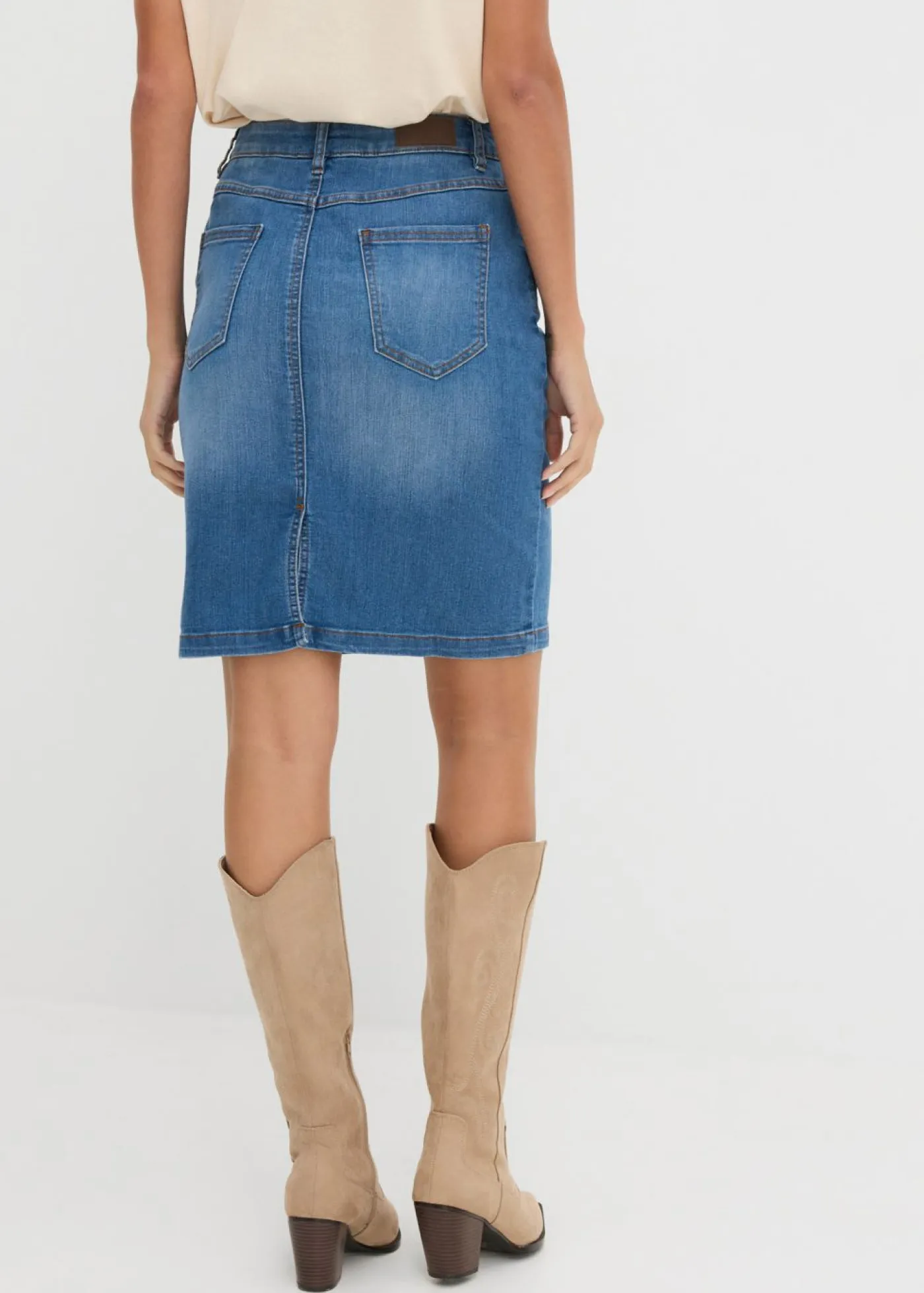 bonprix bonprix Faldas>Falda vaquera elástica Azul piedra usado