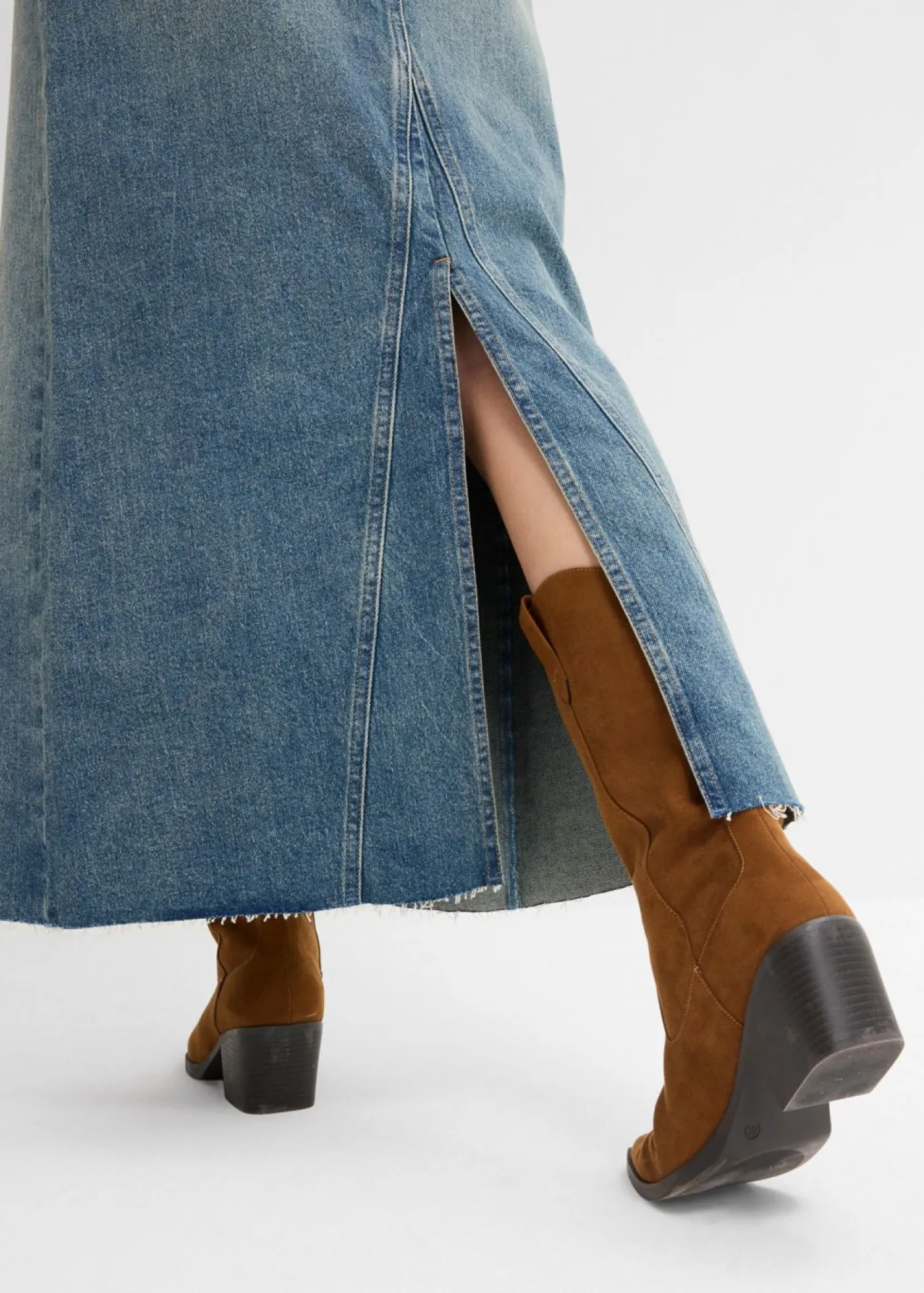 Mujer bonprix bonprix Falda vaquera larga de talle medio