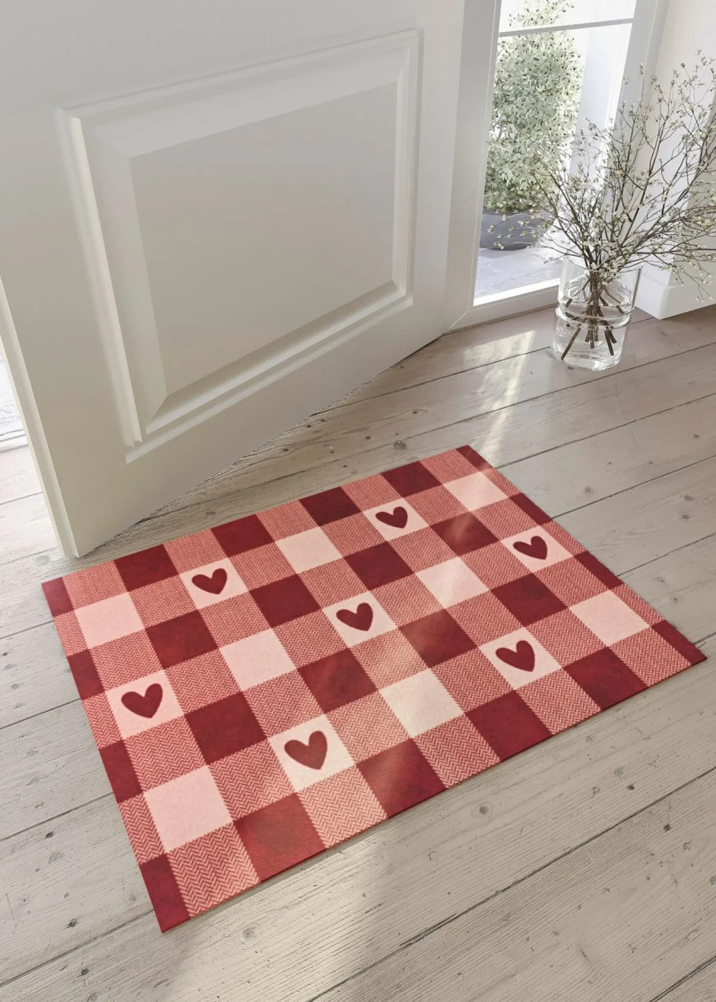 bonprix bonprix Muebles De Vestíbulo·Felpudos|Felpudos>Felpudo con corazones Rojo