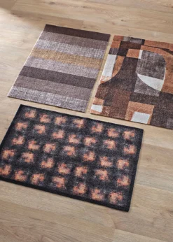 bonprix bonprix Muebles De Vestíbulo·Felpudos|Felpudos>Felpudo con diseño gráfico Marrón estampado