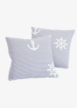 bonprix bonprix Muebles De Dormitorio·Fundas Y Cojines|Muebles De Sala De Estar·Cojines Decorativos>Funda de cojín con diseño marinero (2 unidades) gris-plata con rayas
