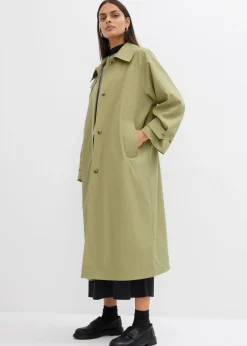bonprix bonprix Esenciales|Chaquetas Y Abrigos>Gabardina con trabillas Verde caqui