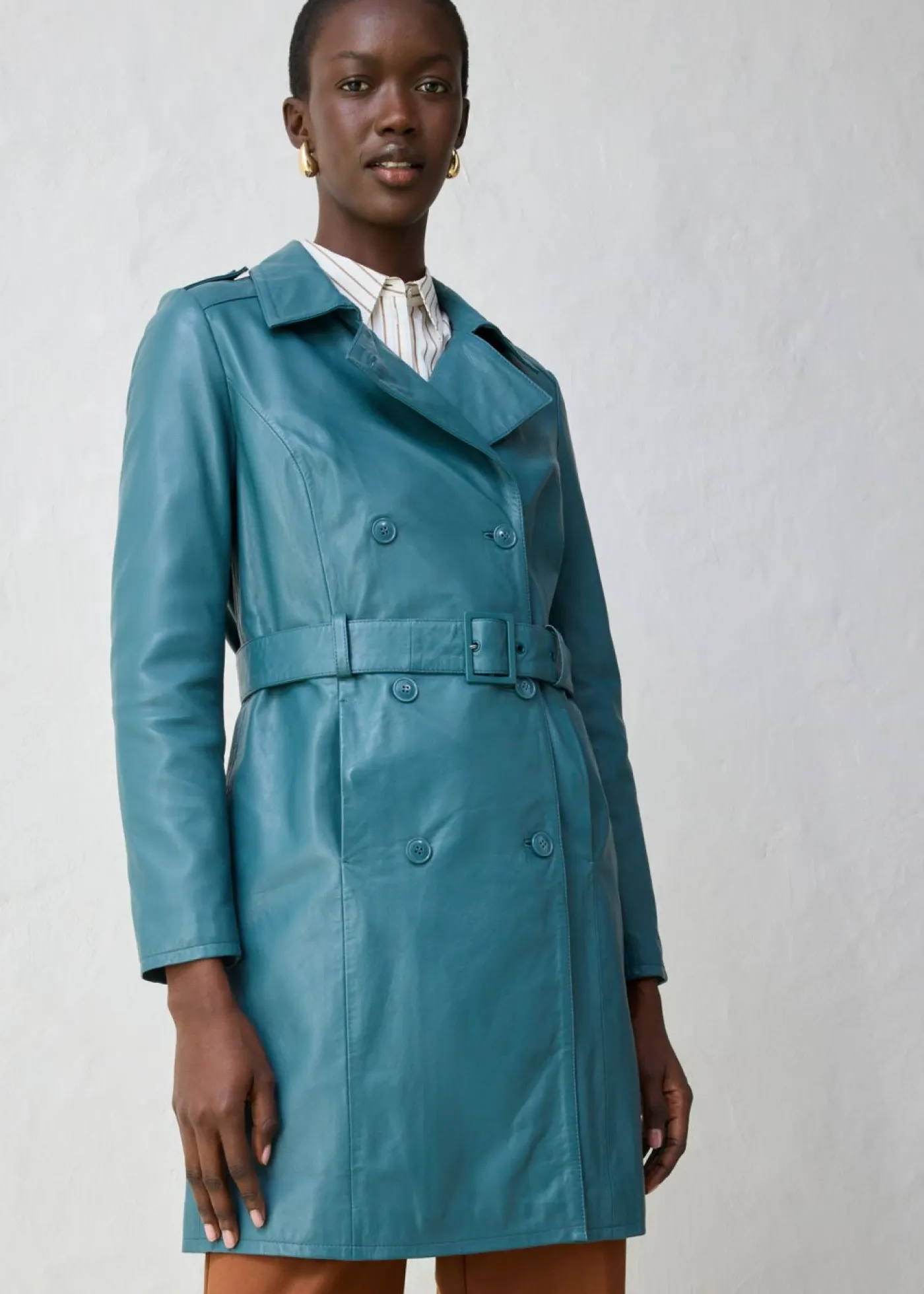 bonprix bonprix Premium|Chaquetas Y Abrigos>Gabardina de napa de cordero verde pimiento