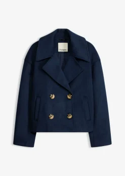 Mujer bonprix bonprix Gabardina holgada con aspecto de lana