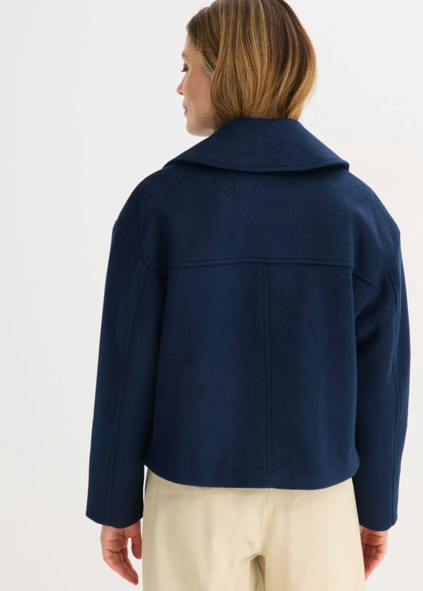 Mujer bonprix bonprix Gabardina holgada con aspecto de lana