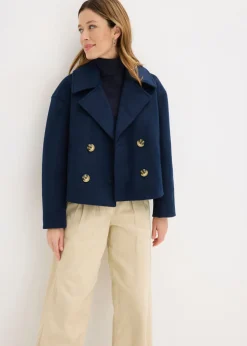 Mujer bonprix bonprix Gabardina holgada con aspecto de lana