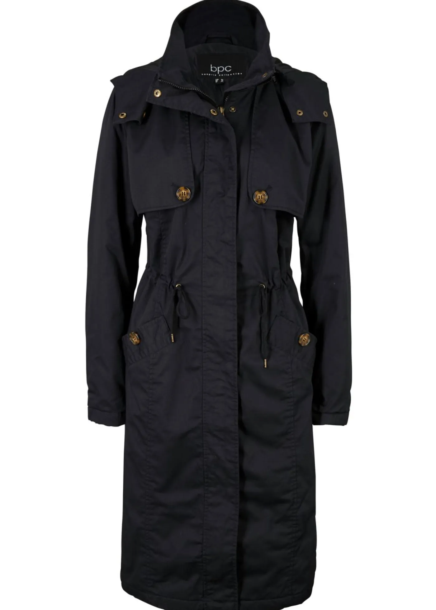 Mujer bonprix bonprix Gabardina larga , ajustada en la cintura y ligeramente acolchado con capucha
