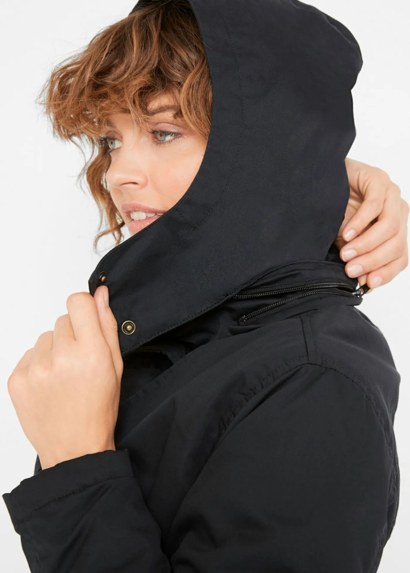 Mujer bonprix bonprix Gabardina larga , ajustada en la cintura y ligeramente acolchado con capucha