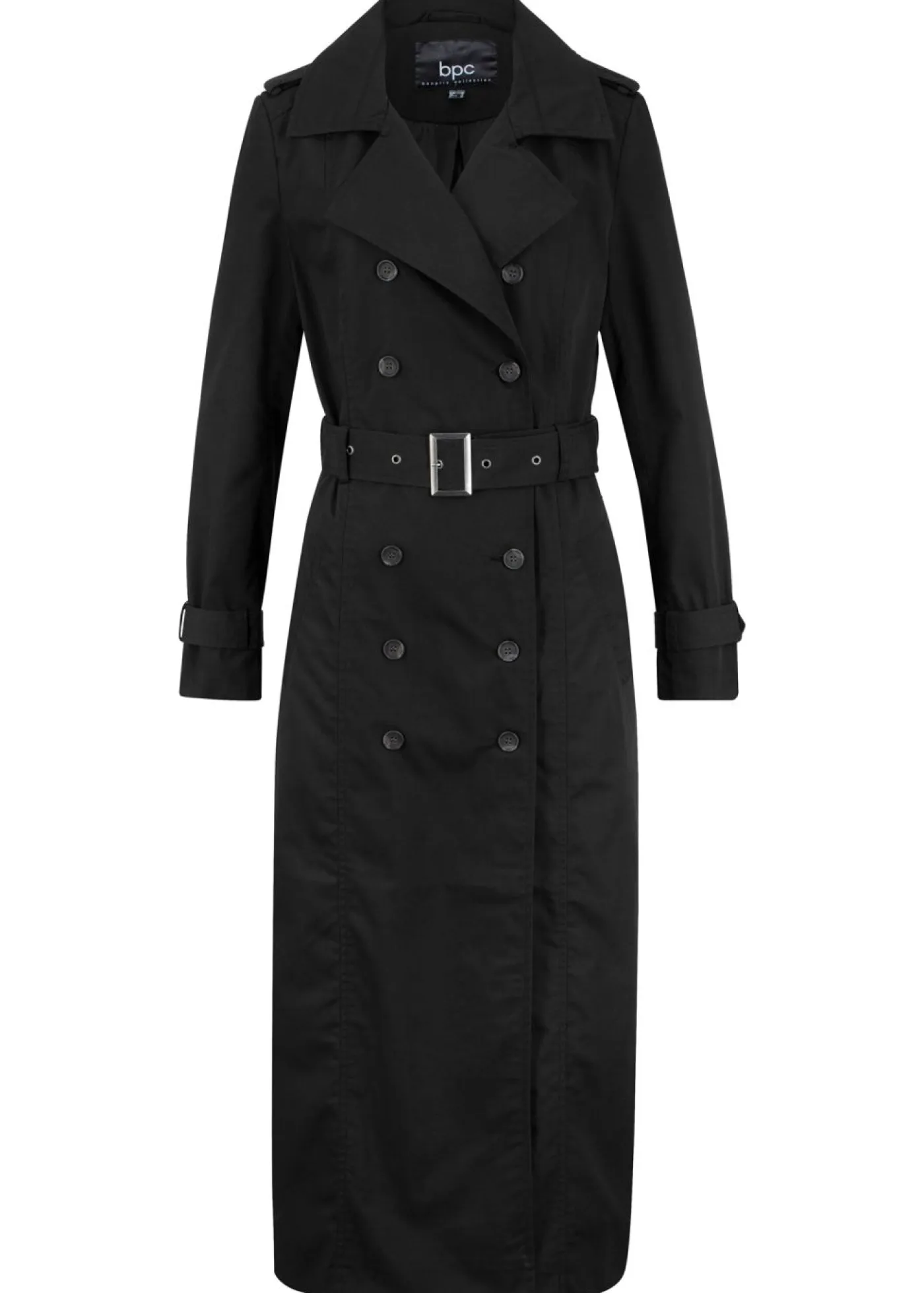 bonprix bonprix Chaquetas Y Abrigos>Gabardina larga con cinturón Negro