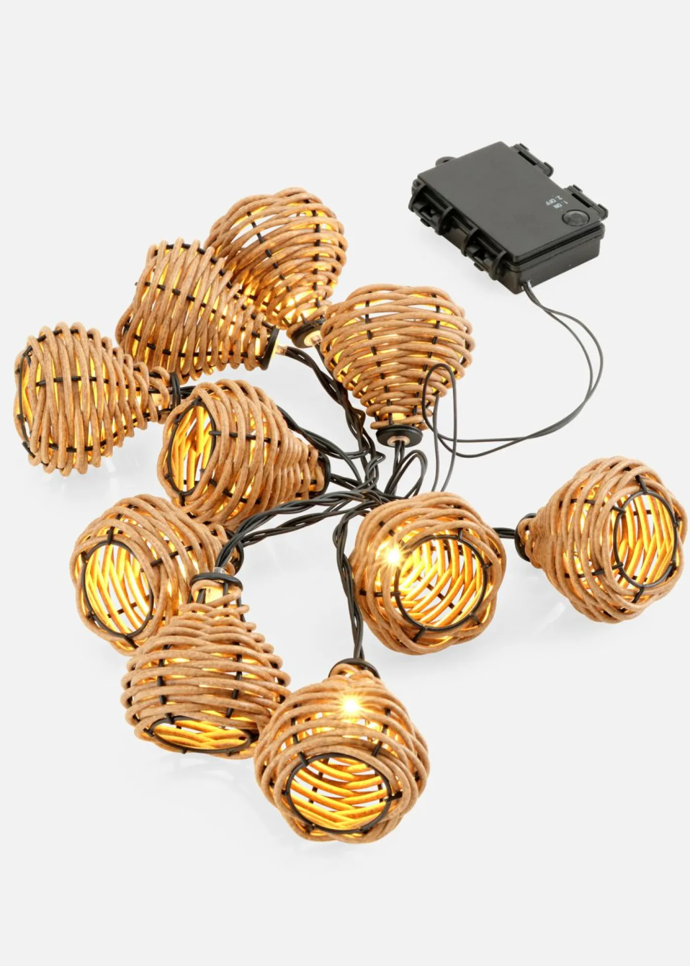 bonprix bonprix Muebles De Exterior·Decoración E Iluminación De Jardín|Lámparas E Iluminación>Guirnalda de luces con tejido de ratán Crudo