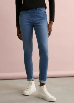 bonprix bonprix Vaqueros>Jeggings de talle medio Azul desgastado