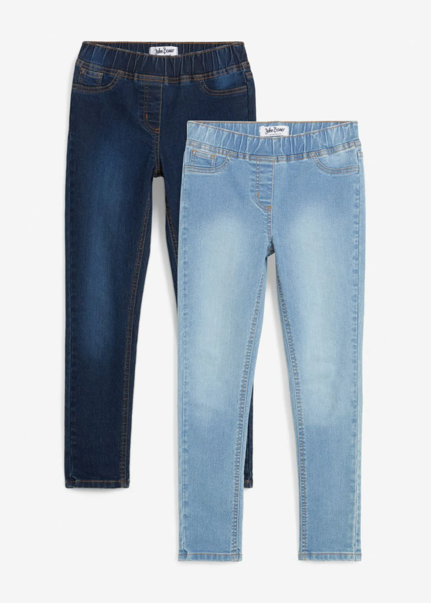 Niños bonprix bonprix Jeggings de talle medio (2 unidades)