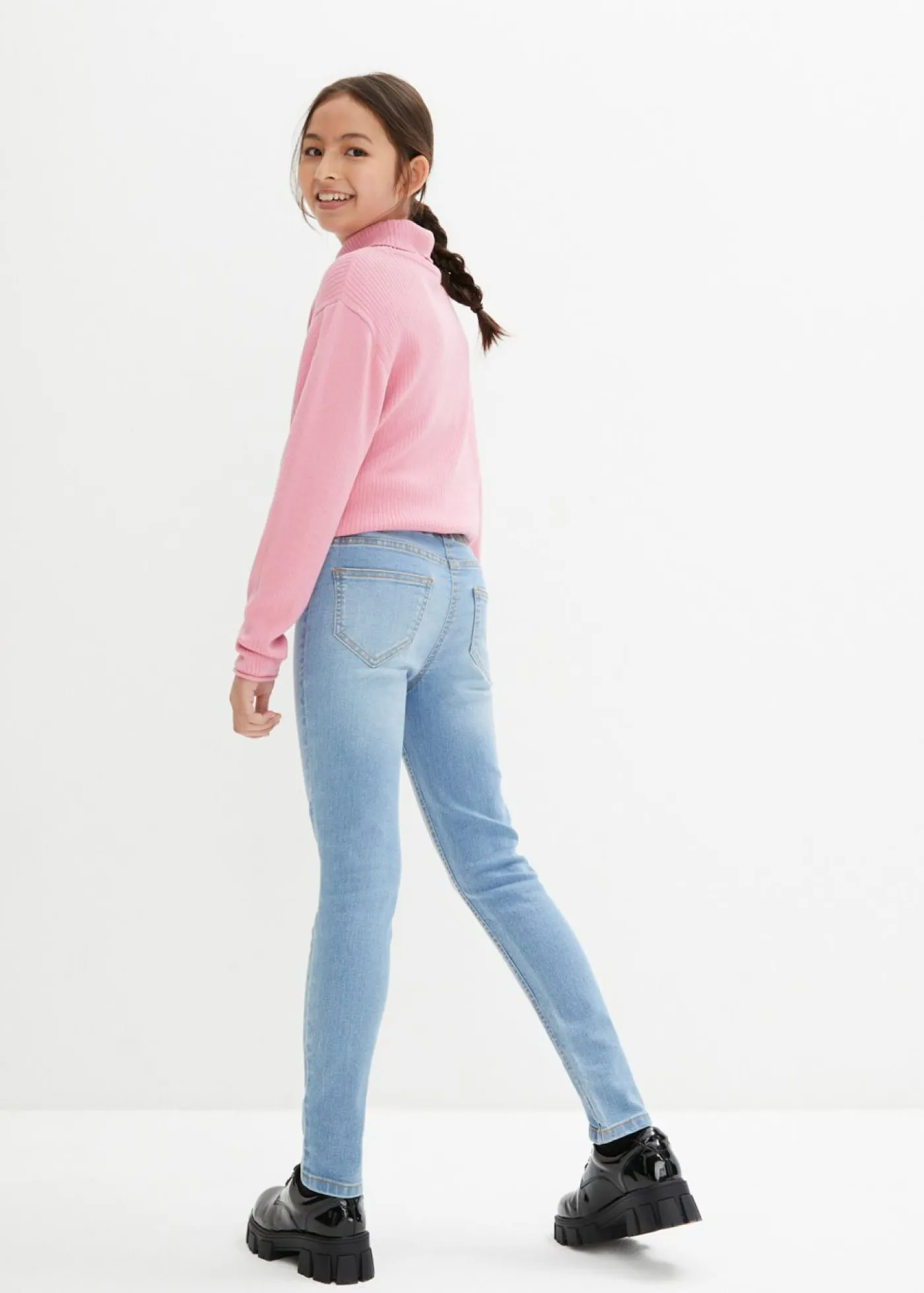 Niños bonprix bonprix Jeggings de talle medio (2 unidades)