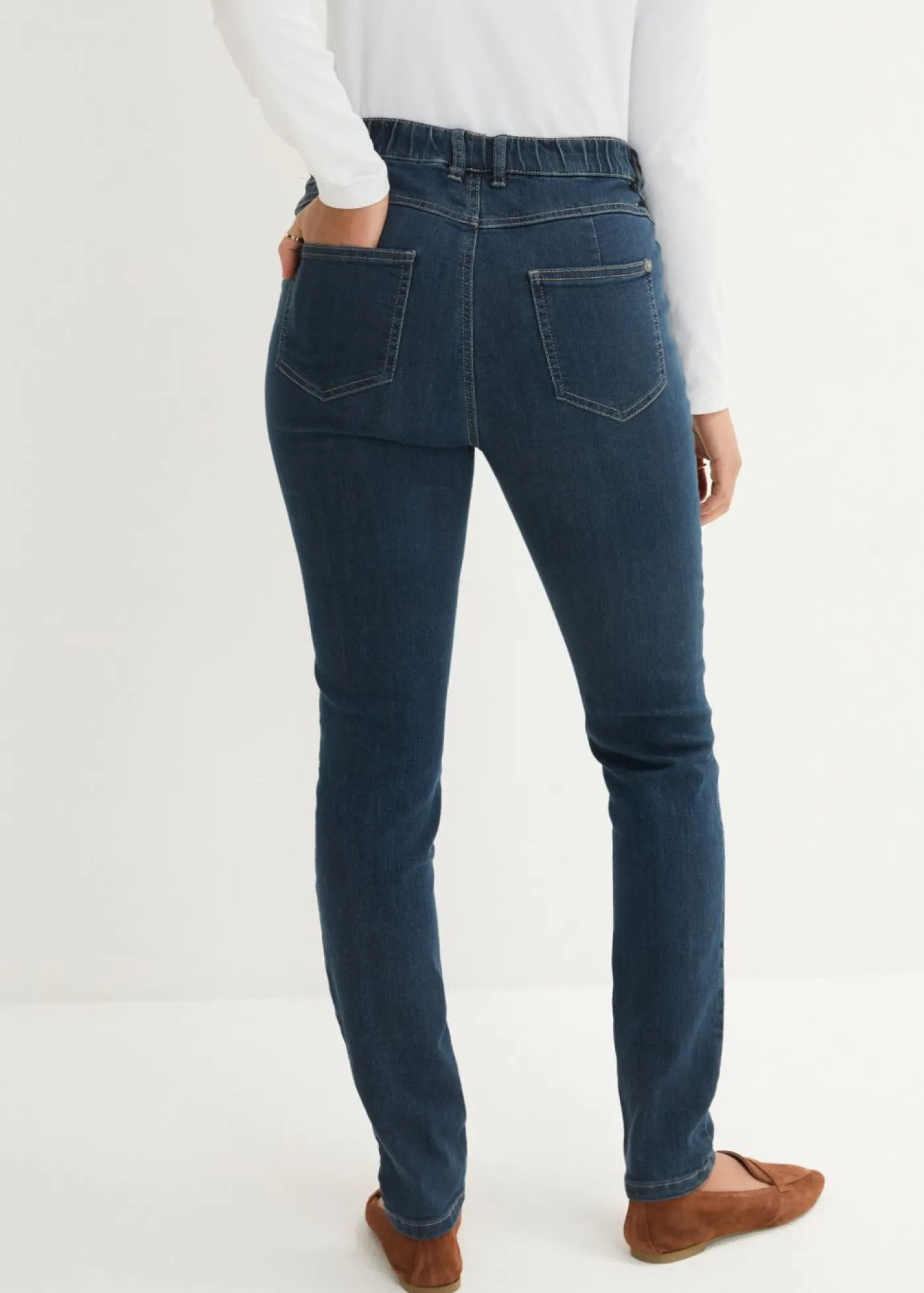 Mujer bonprix bonprix Jeggings elásticos con cintura cómoda y ancha