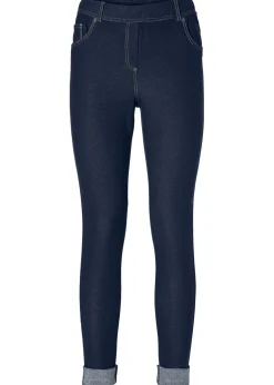 bonprix bonprix Pantalones>Jeggins con bajo vuelto azul lavado a la piedra