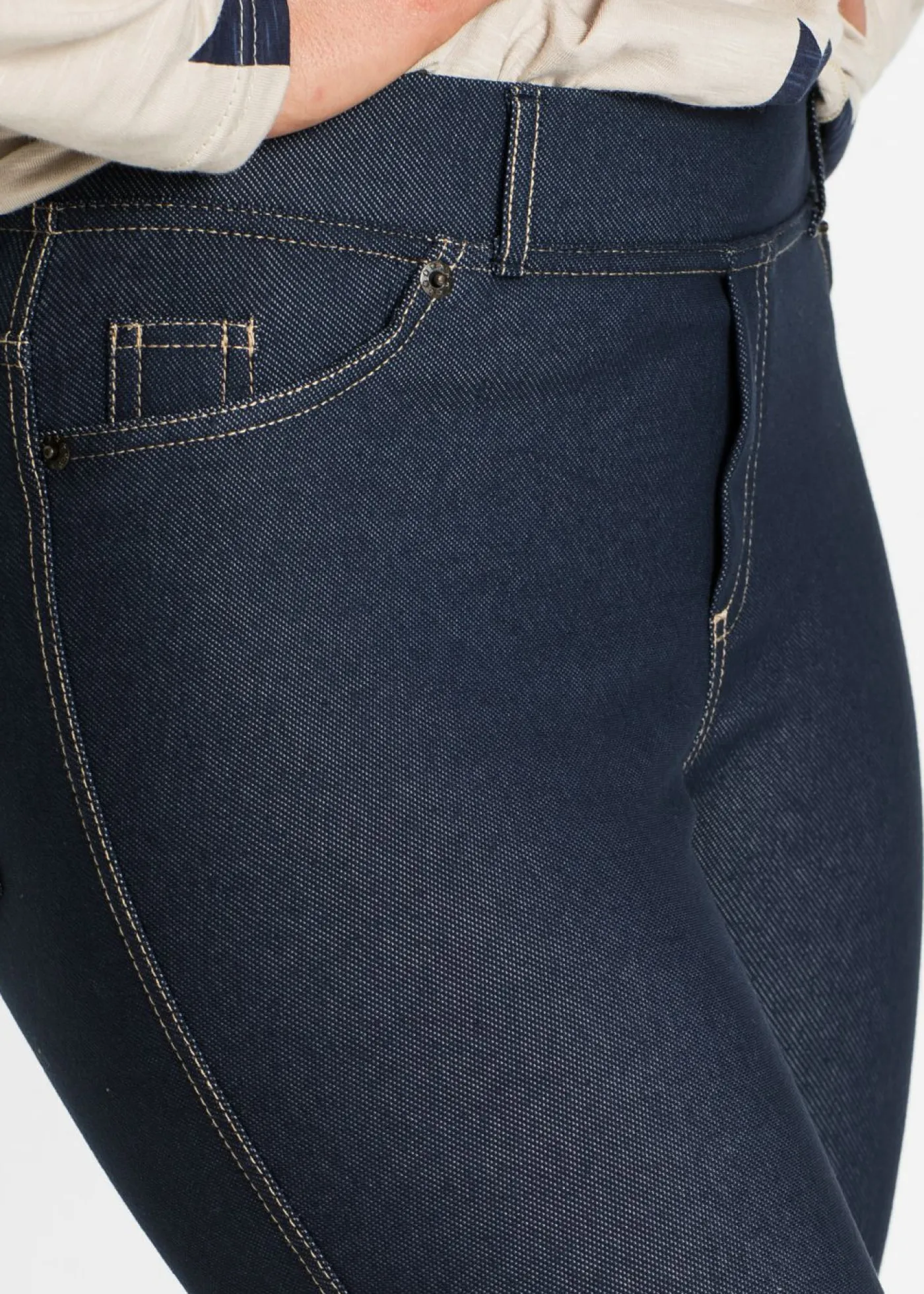 bonprix bonprix Pantalones>Jeggins con bajo vuelto azul lavado a la piedra