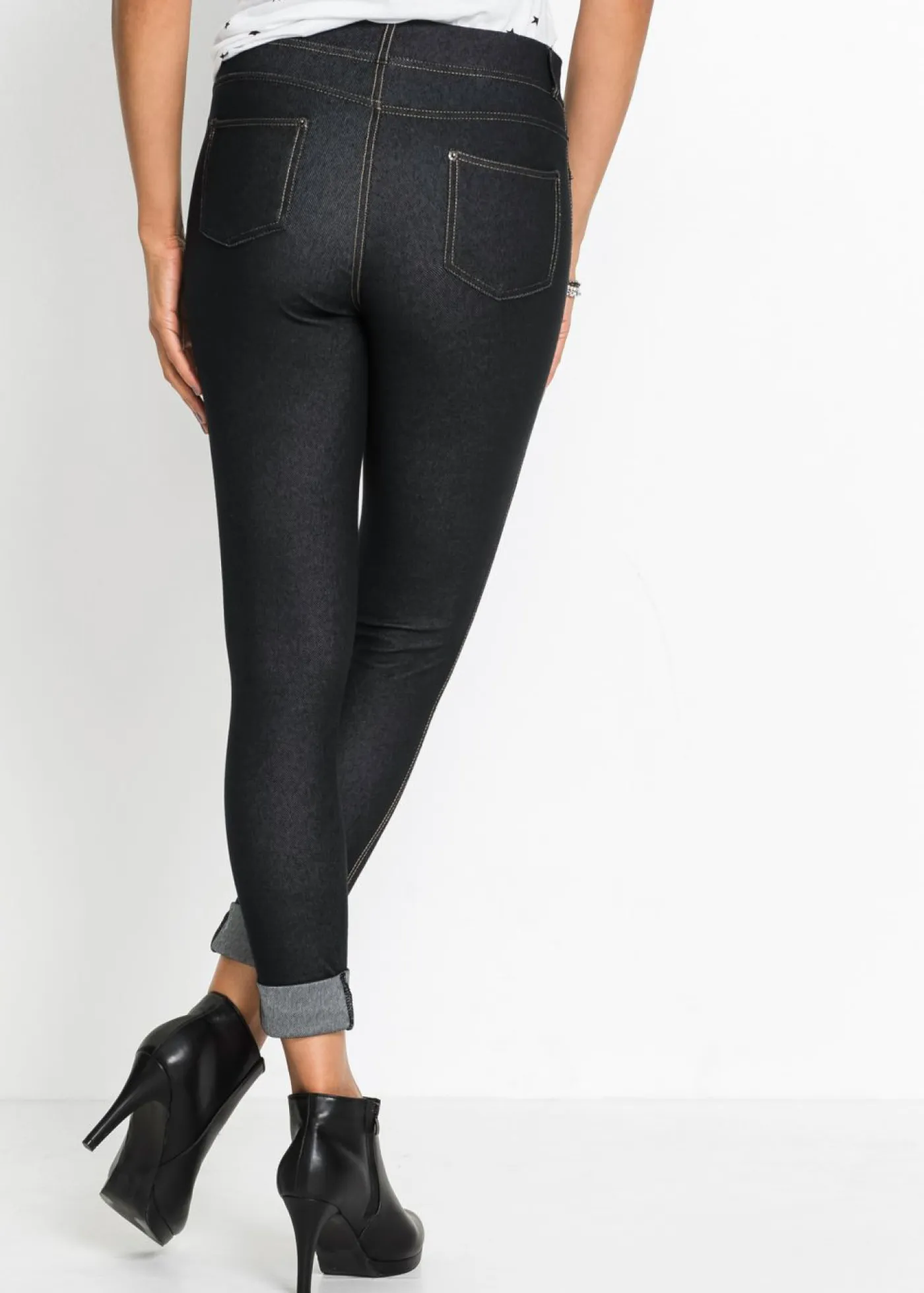 Mujer bonprix bonprix Jeggins con bajo vuelto