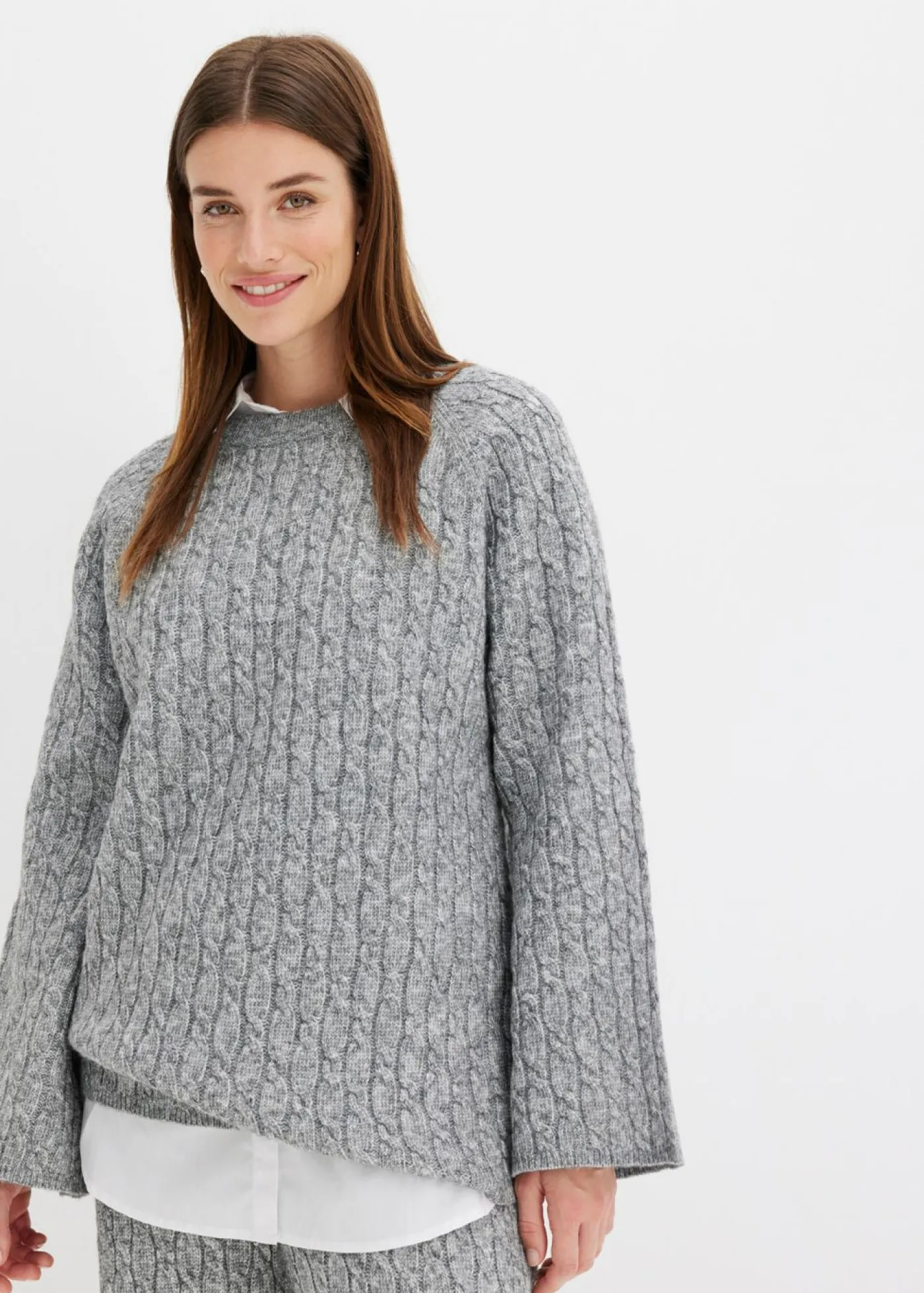 bonprix bonprix Jerséis|Ropa De Punto>Jersey Gris jaspeado