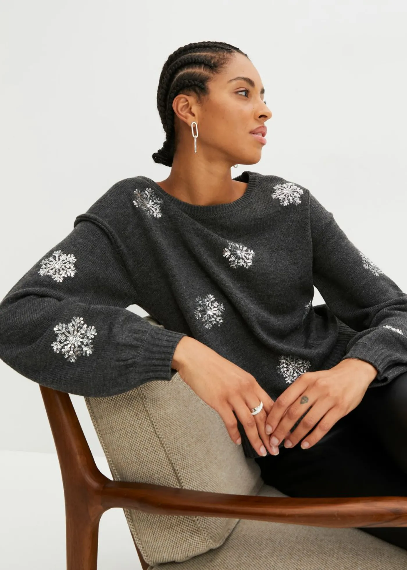 bonprix bonprix Jerséis|Ropa De Punto>Jersey Antracita jaspeado