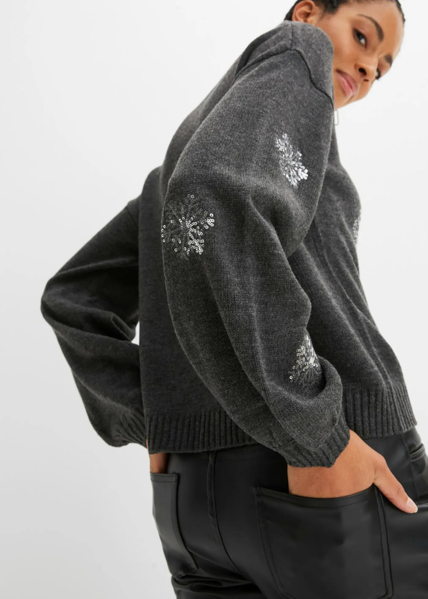 bonprix bonprix Jerséis|Ropa De Punto>Jersey Antracita jaspeado