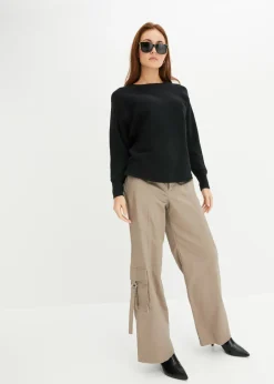 Mujer bonprix bonprix Jersey acanalado de gran tamaño