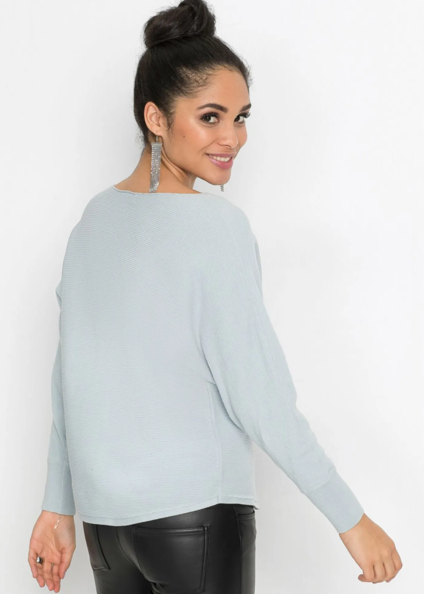 Mujer bonprix bonprix Jersey acanalado de gran tamaño