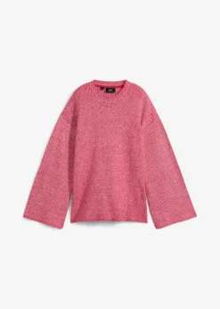 bonprix bonprix Jerséis|Ropa De Punto>Jersey boxy rojo sangría-blanco lana moteado