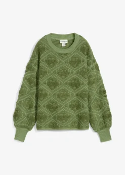 bonprix bonprix Jerséis|Ropa De Punto>Jersey boxy de punto Verde huerta-verde pino estampado