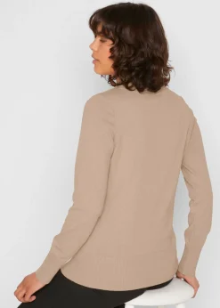 Mujer bonprix bonprix Jersey básico de punto fino con cuello alto y algodón reciclado