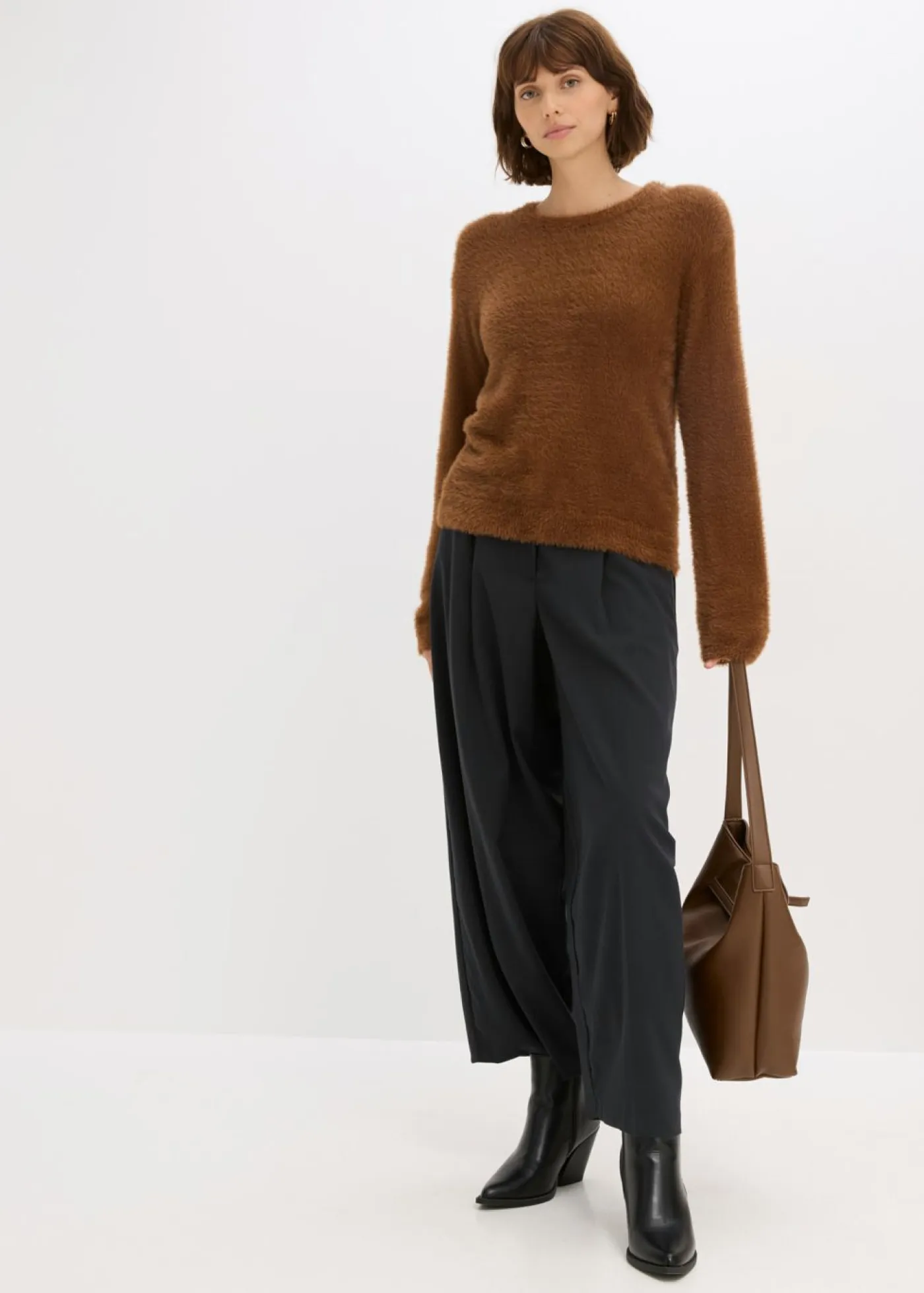 Mujer bonprix bonprix Jersey con aspecto de pelo