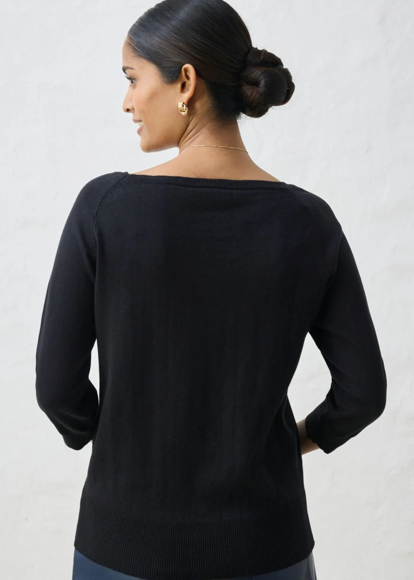 bonprix bonprix Premium|Jerséis>Jersey con contenido de seda Negro