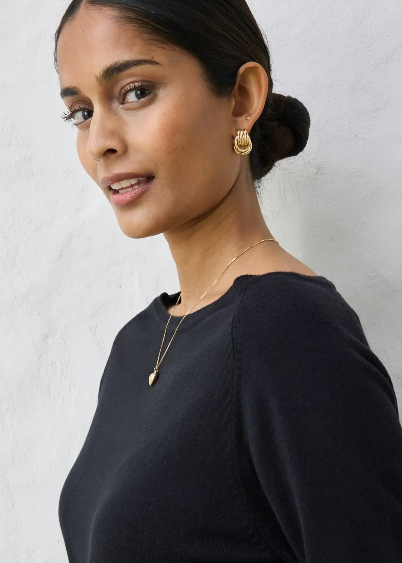 bonprix bonprix Premium|Jerséis>Jersey con contenido de seda Negro