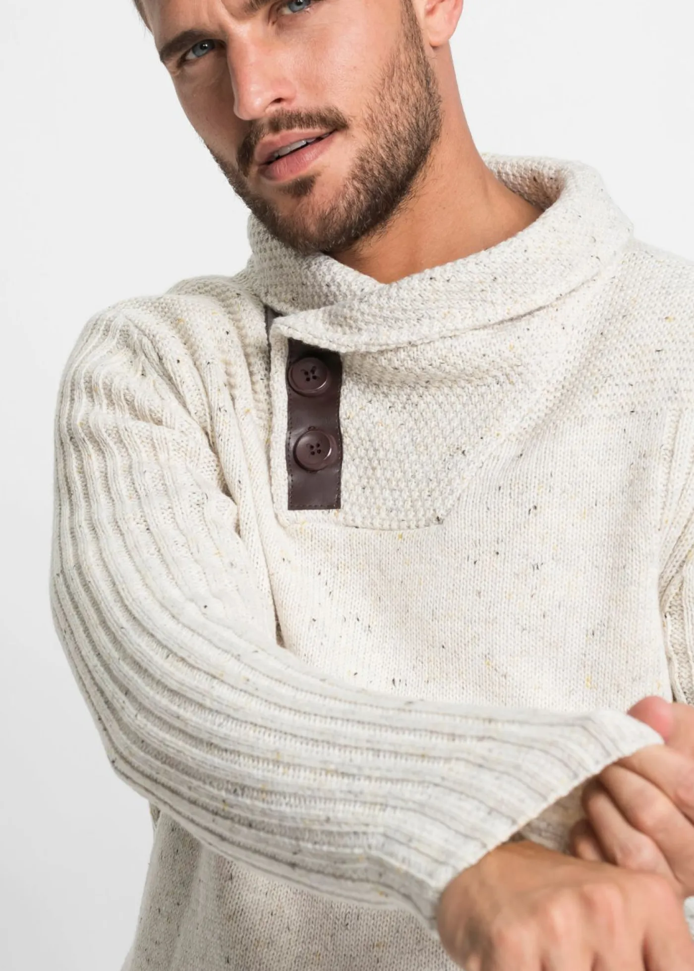 Hombre bonprix bonprix Jersey con cuello bufanda regular fit