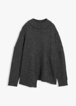 Mujer bonprix bonprix Jersey con dobladillo asimétrico y contenido de lana