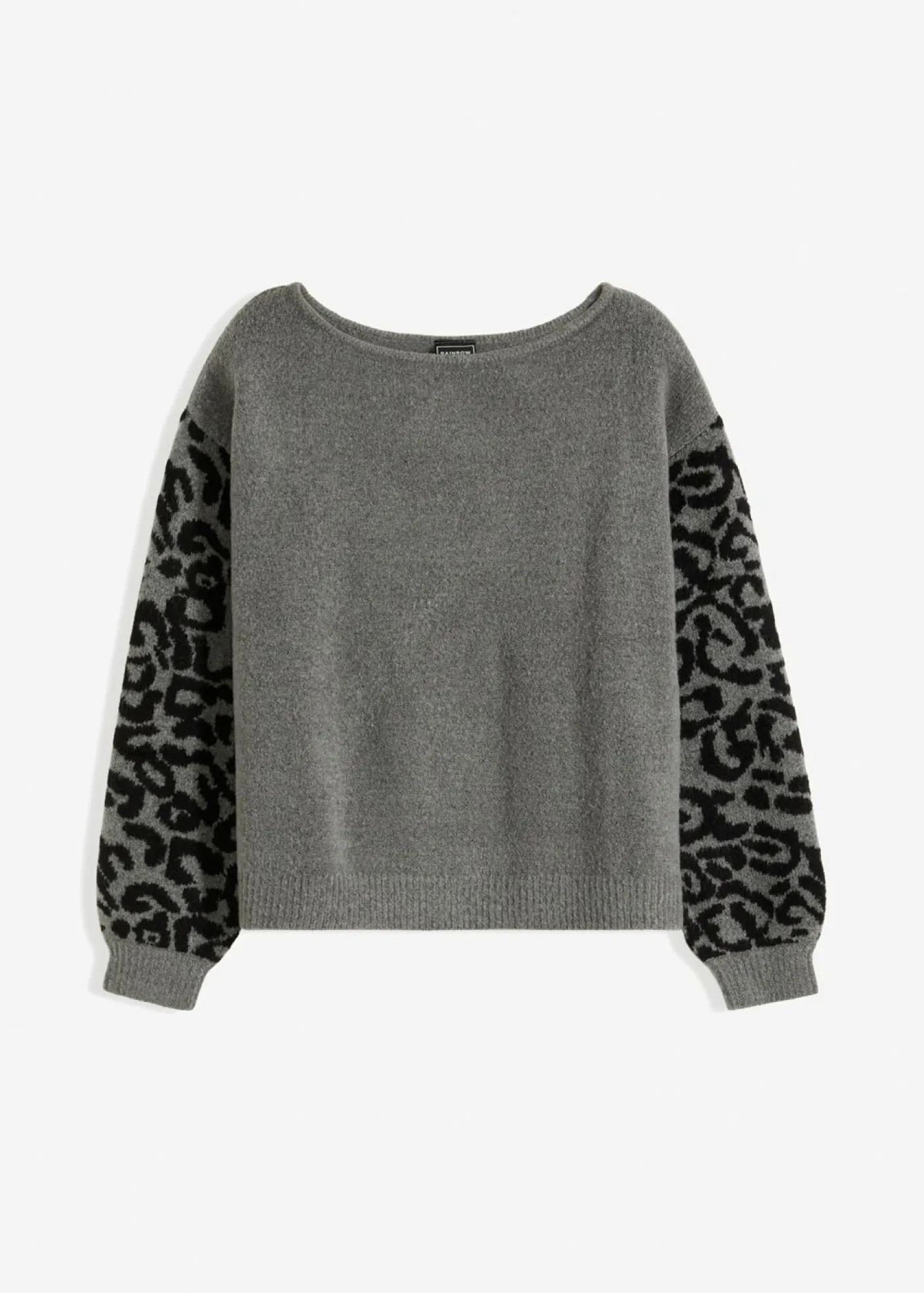 bonprix bonprix Jerséis|Ropa De Punto>Jersey con estampado de leopardo estampado leo gris jaspeado/negro