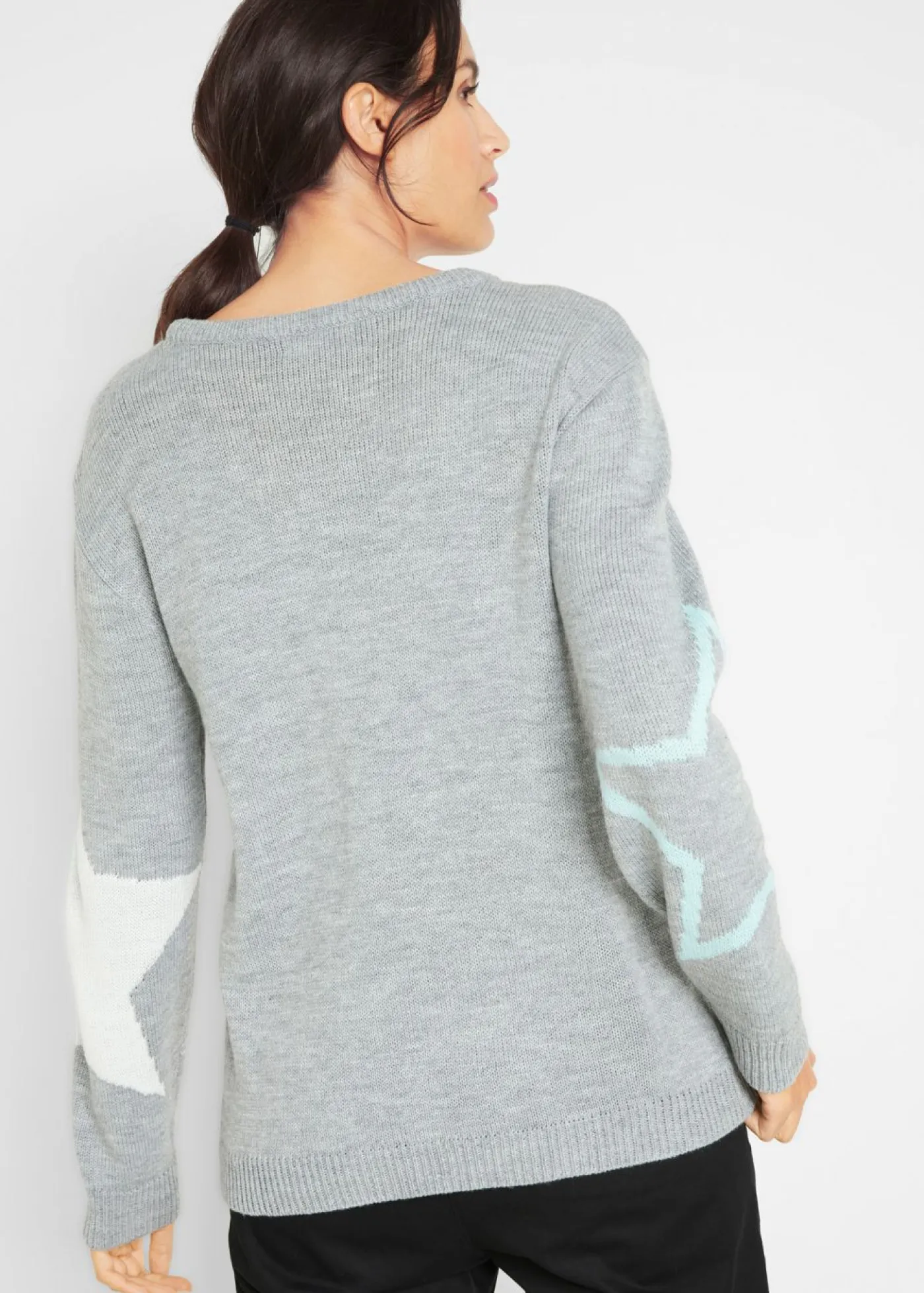 bonprix bonprix Jerséis|Ropa De Punto>Jersey con estrellas Gris claro moteado