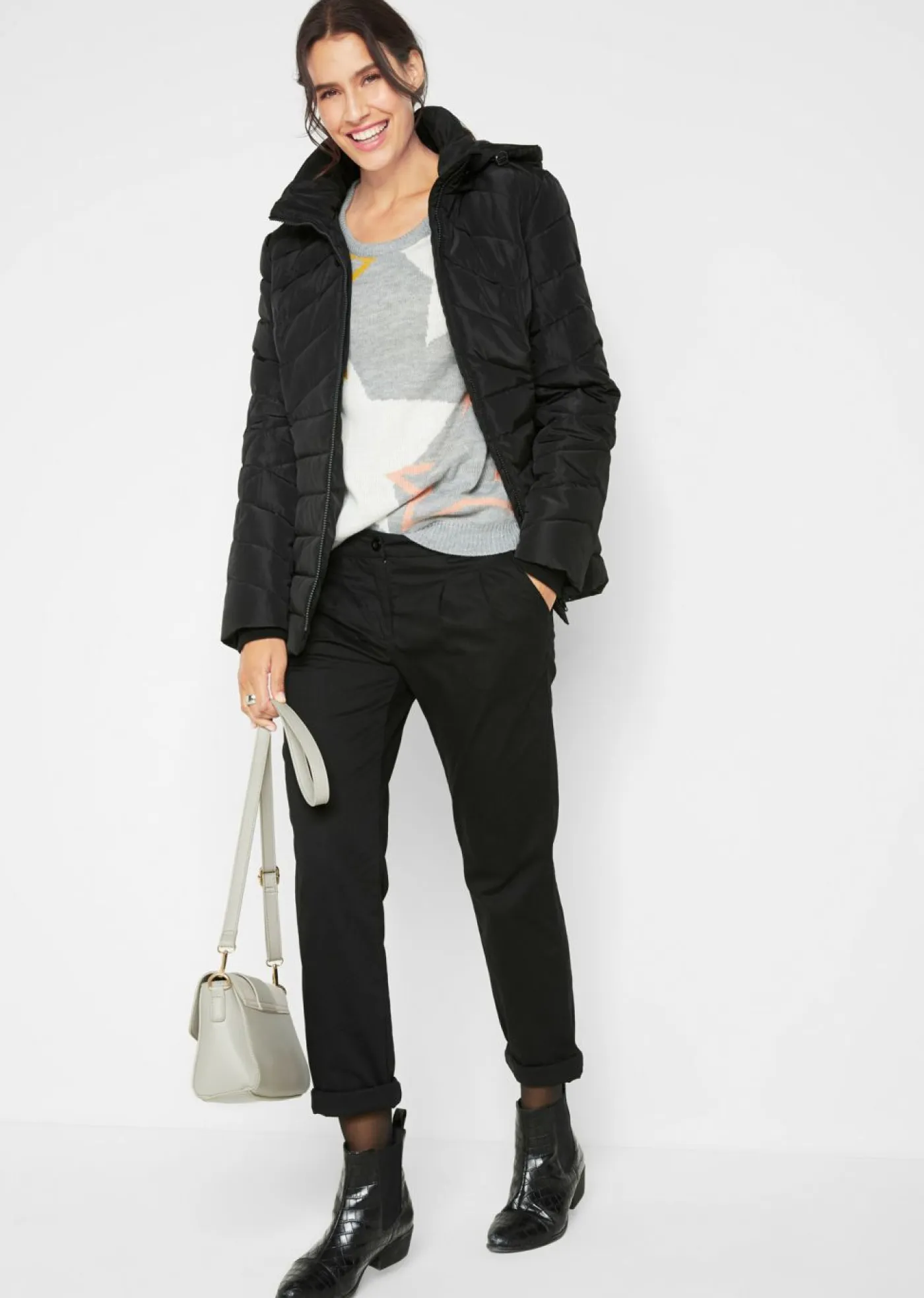 bonprix bonprix Jerséis|Ropa De Punto>Jersey con estrellas Gris claro moteado