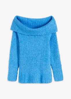 bonprix bonprix Jerséis>Jersey con hombros al descubierto azul brillante