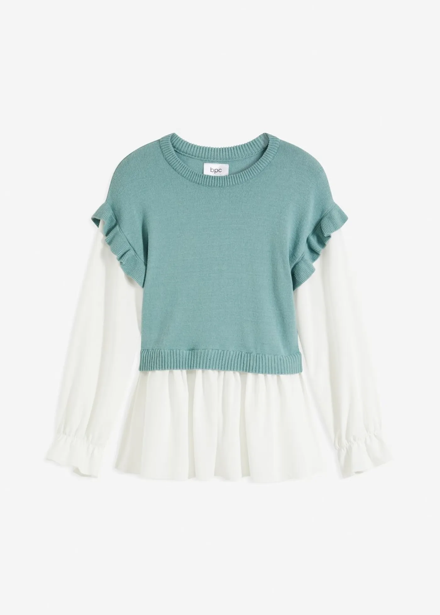 Mujer bonprix bonprix Jersey con inserto de blusa