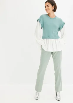 Mujer bonprix bonprix Jersey con inserto de blusa