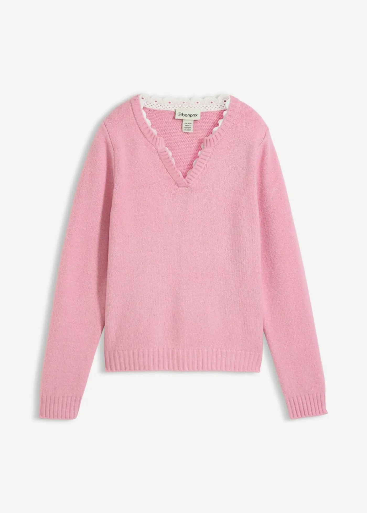 Mujer bonprix bonprix Jersey con inserto de encaje