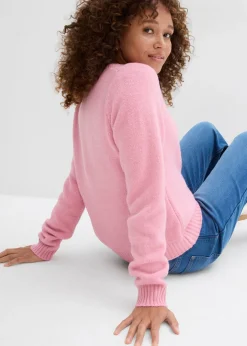 Mujer bonprix bonprix Jersey con inserto de encaje