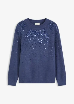 bonprix bonprix Jerséis|Ropa De Punto>Jersey con lentejuelas índigo
