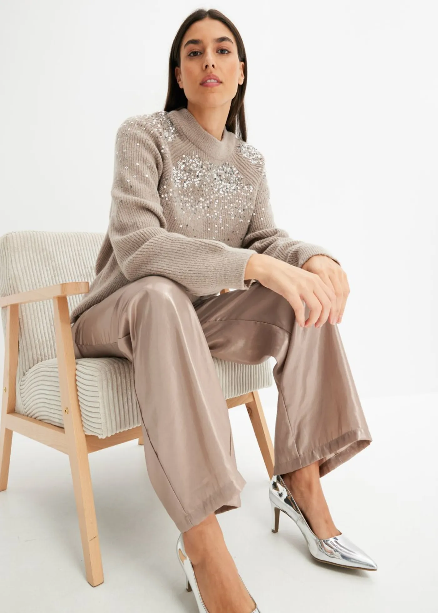 Mujer bonprix bonprix Jersey con lentejuelas