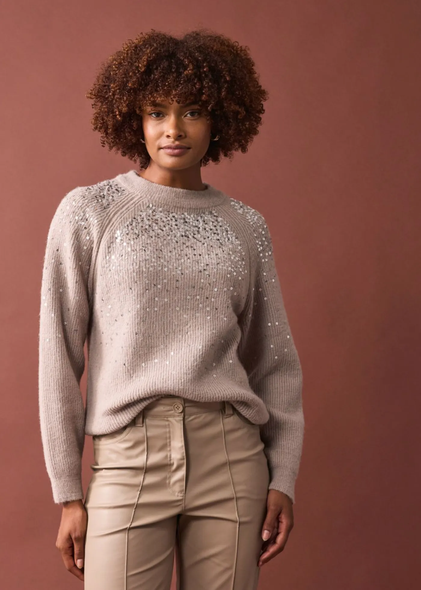 Mujer bonprix bonprix Jersey con lentejuelas