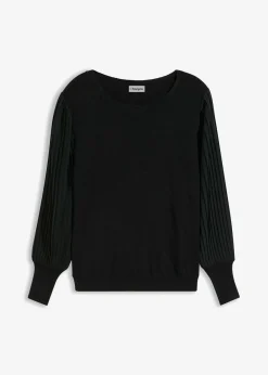 Mujer bonprix bonprix Jersey con mangas plisadas de viscosa sostenible