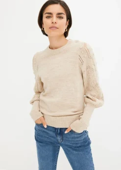 Mujer bonprix bonprix Jersey con patrón de ajour