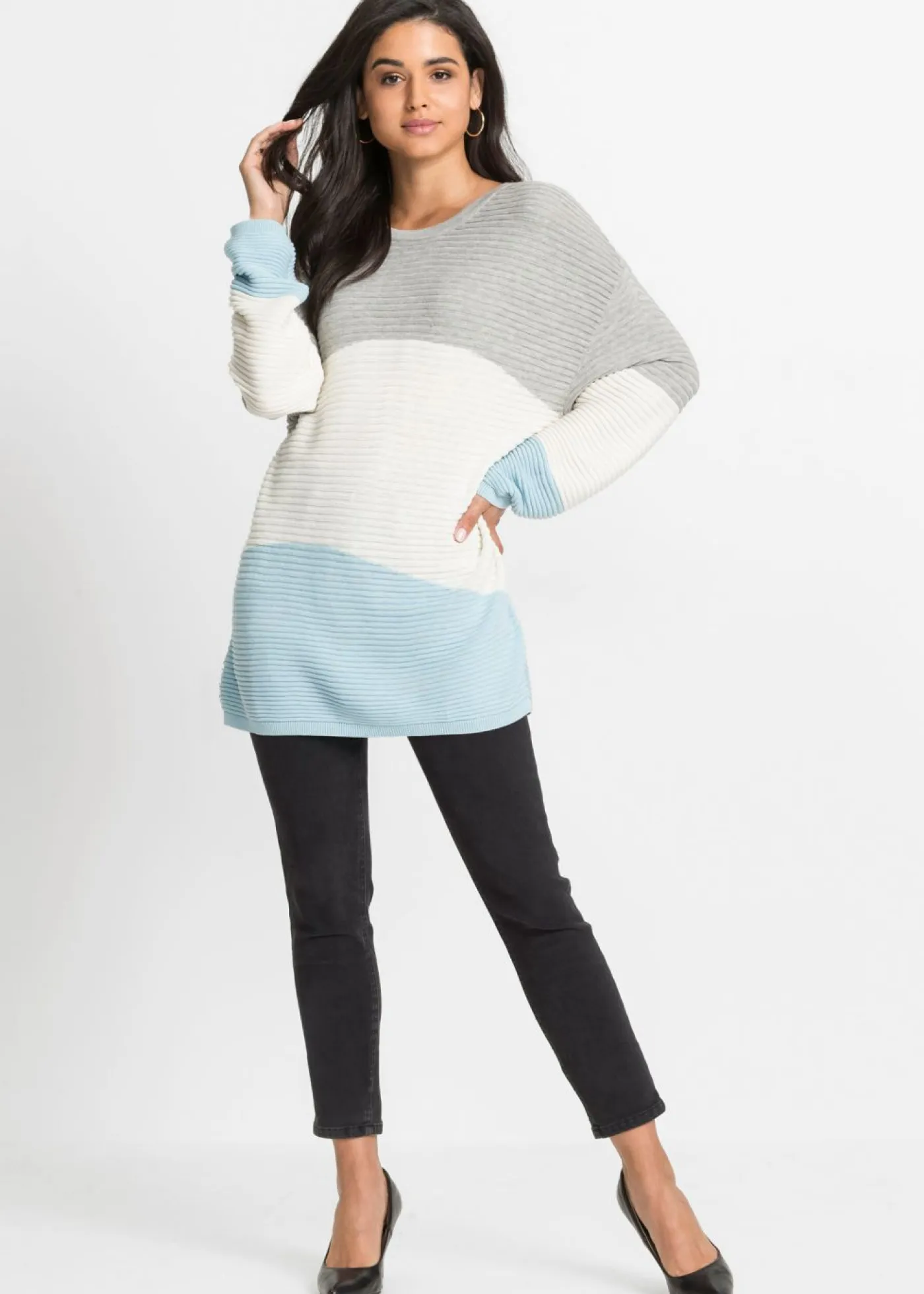 Mujer bonprix bonprix Jersey con patrón de canalé