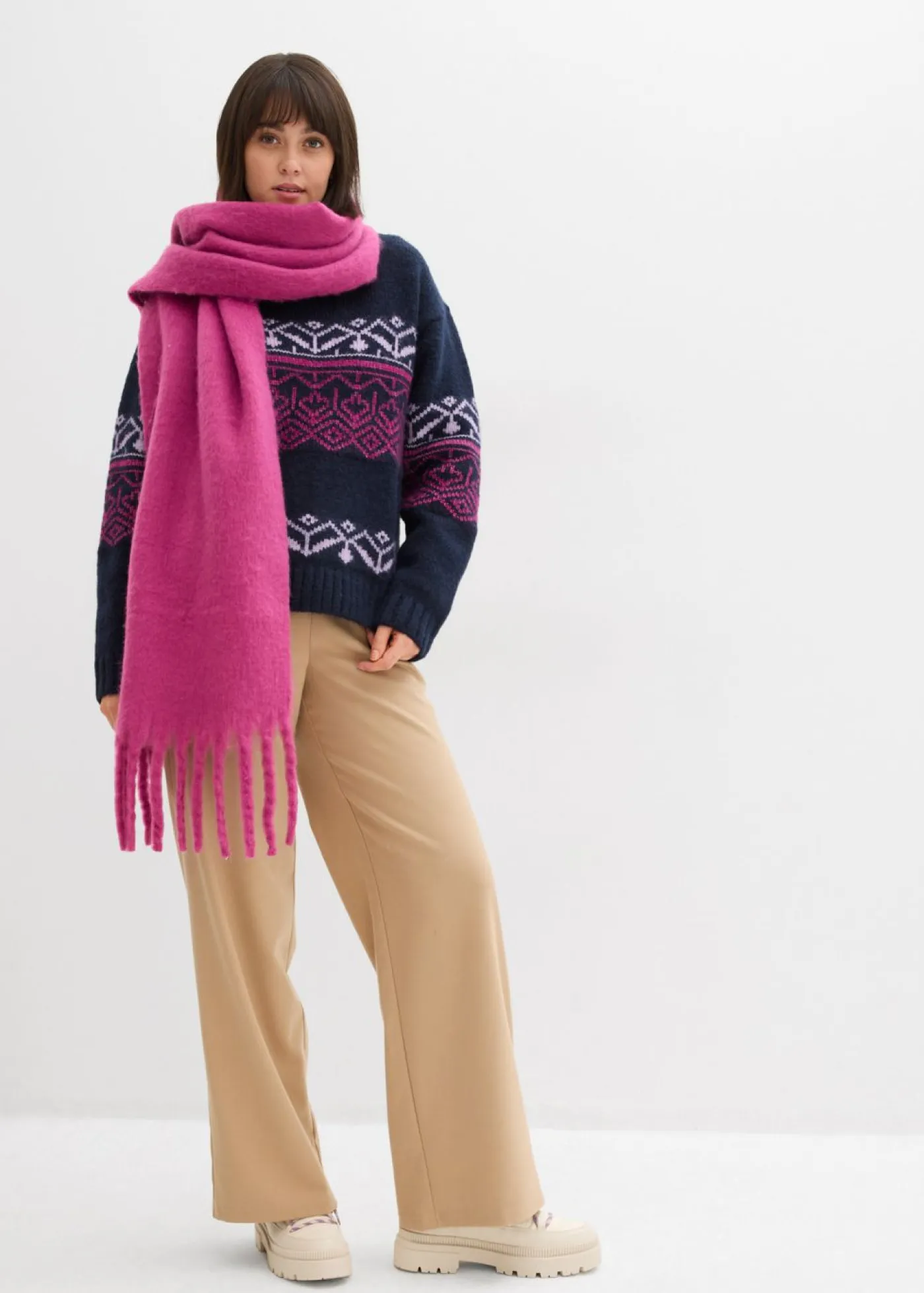 Mujer bonprix bonprix Jersey con patrón nórdico