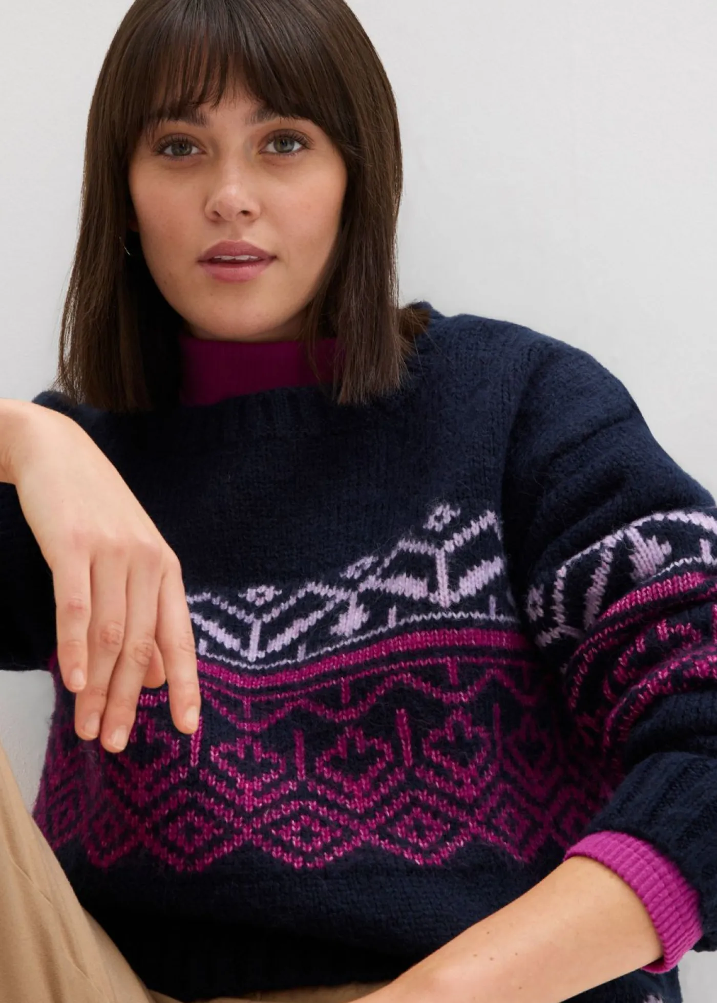 Mujer bonprix bonprix Jersey con patrón nórdico